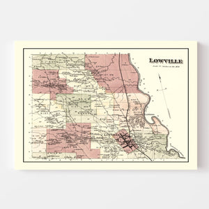 Vintage Map of Lowville Township, Lewis County, New York 1875