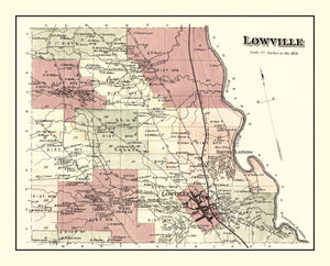 Vintage Map of Lowville Township, Lewis County, New York 1875