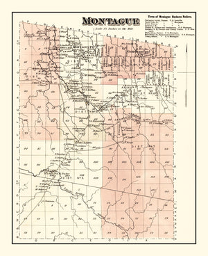 Vintage Map of Montague Township, Lewis County, New York 1875