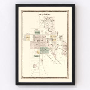 Vintage Map of New Castle Township, Henry County, Indiana 1875