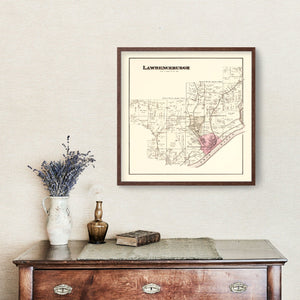 Vintage Map of Lawrenceburgh Township, Dearborn County, Indiana 1875