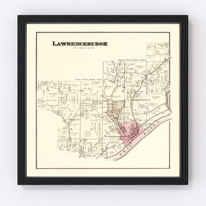 Vintage Map of Lawrenceburgh Township, Dearborn County, Indiana 1875