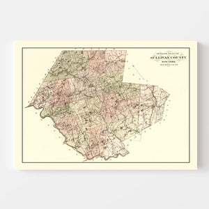 Vintage Map of Sullivan County, New York 1875