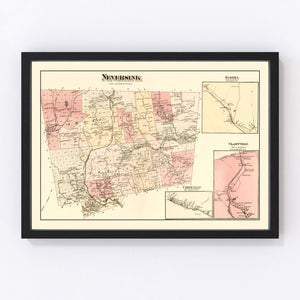Vintage Map of Neversink Township, Sullivan County, New York 1875