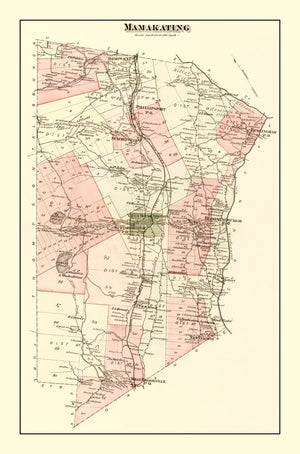 Vintage Map of Mamakating Township, Sullivan County, New York 1875