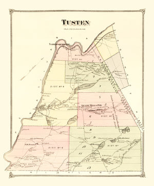 Vintage Map of Tusten Township, Sullivan County, New York 1875