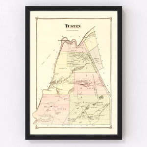 Vintage Map of Tusten Township, Sullivan County, New York 1875
