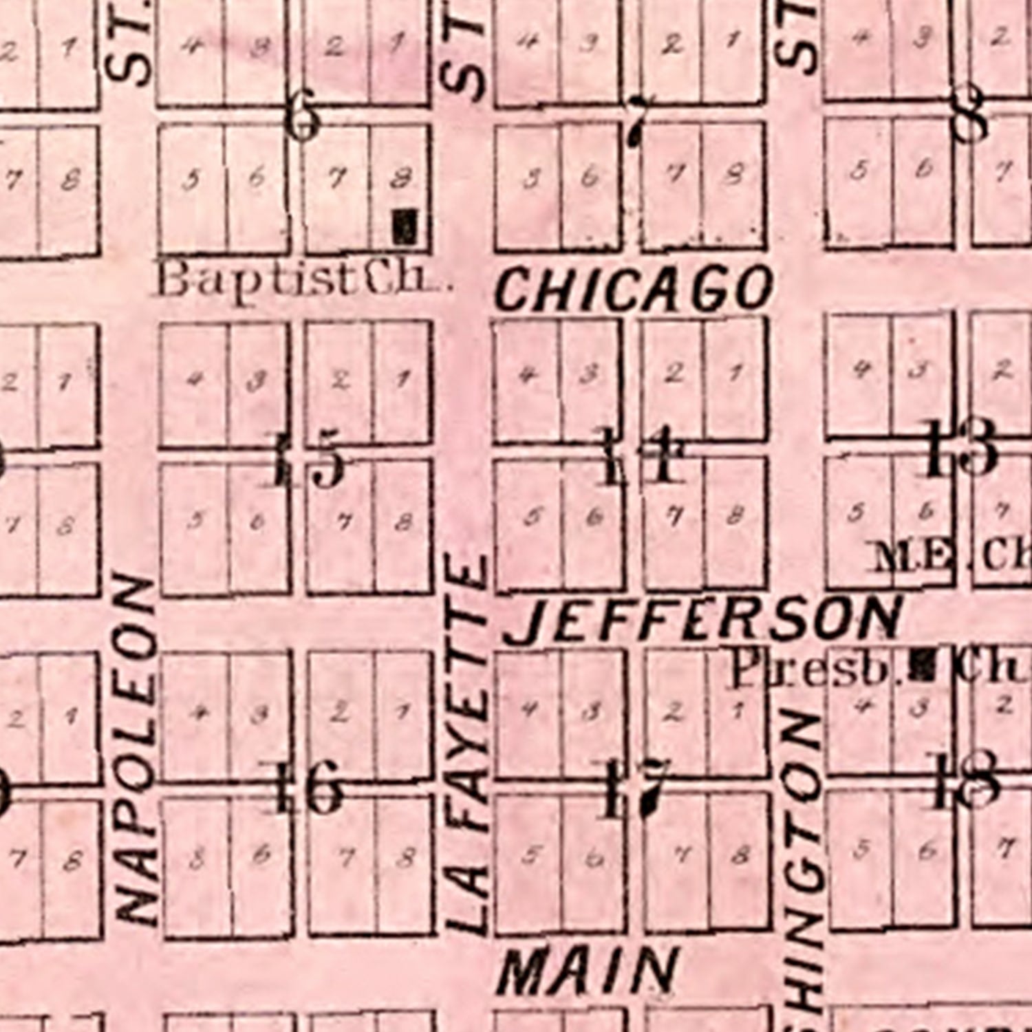 Vintage Map of Valparaiso, Indiana 1876