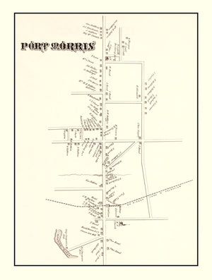 Vintage Map of Port Morris, New Jersey 1876
