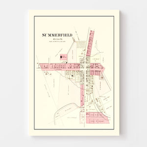 Vintage Map of Summerfield, Ohio 1876