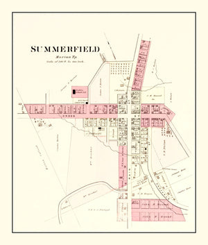 Vintage Map of Summerfield, Ohio 1876