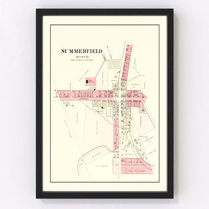Vintage Map of Summerfield, Ohio 1876