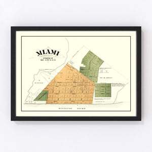 Vintage Map of Miami Township, Saline County, Missouri 1876