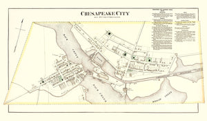 Vintage Map of Chesapeake, Maryland 1877