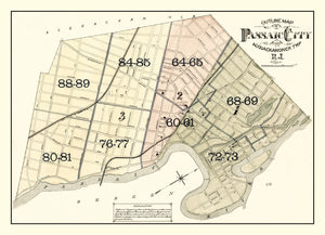 Vintage Map of Passaic, New Jersey 1877