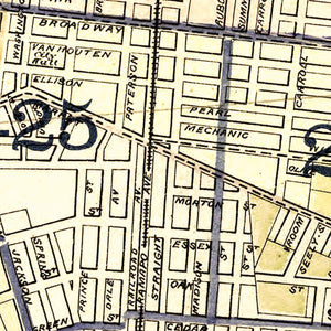 Vintage Map of Paterson, New Jersey 1877
