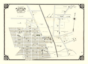 Vintage Map of Clifton, New Jersey 1877