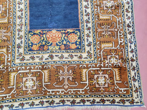 Antique Turkish Anatolian Ghiordes Prayer Rug, Twin Mihrabs, Rare Collectible Oriental Rug, Early 20th Century Prayer Rug, 3'9" x 5'2"
