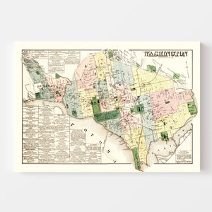 Vintage Map of Washington DC, Washington DC 1879