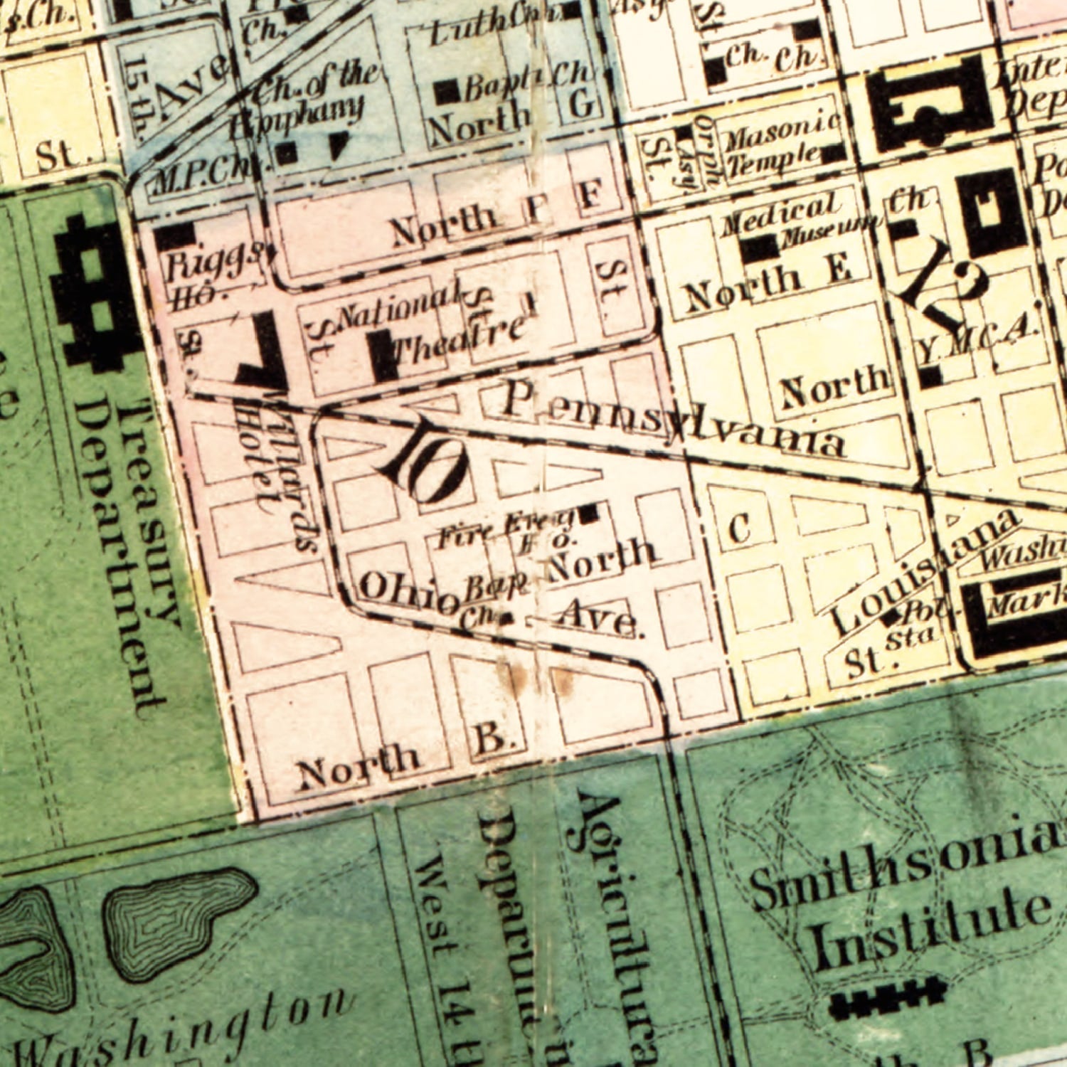 Vintage Map of Washington DC, Washington DC 1879
