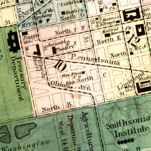 Vintage Map of Washington DC, Washington DC 1879
