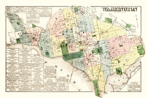Vintage Map of Washington DC, Washington DC 1879