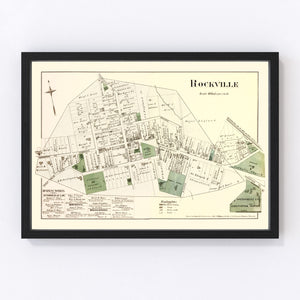 Vintage Map of Rockville, Maryland 1879