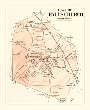 Vintage Map of Falls Church, Maryland 1879