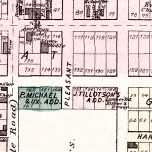 Vintage Map of Fremont, Indiana 1880