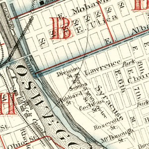 Vintage Map of Oswego, New York 1880