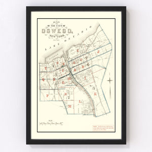 Vintage Map of Oswego, New York 1880