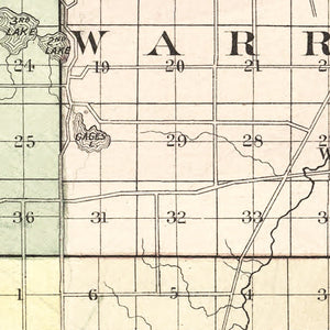 Vintage Map of Lake County, Illinois 1885