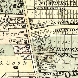 Vintage Map of Libertyville, Illinois 1885