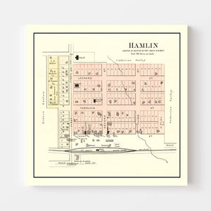 Vintage Map of Hamlin, Kansas 1887