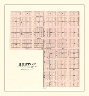 Vintage Map of Horton, Kansas 1887
