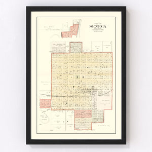 Vintage Map of Seneca, Kansas 1887