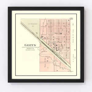 Vintage Map of Goffs, Kansas 1887