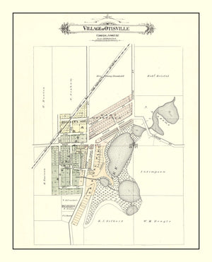 Vintage Map of Otisville, Michigan 1889