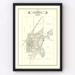 Vintage Map of Otisville, Michigan 1889