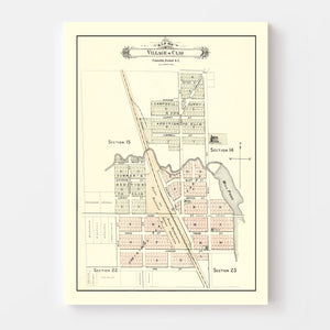 Vintage Map of Clio, Michigan 1889