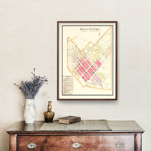 Vintage Map of Belle Centre, Ohio 1890