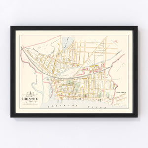 Vintage Map of Bristol, Pennsylvania 1891
