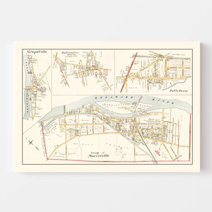 Vintage Map of Morrisville, Pennsylvania 1891