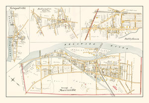 Vintage Map of Morrisville, Pennsylvania 1891