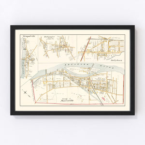 Vintage Map of Morrisville, Pennsylvania 1891