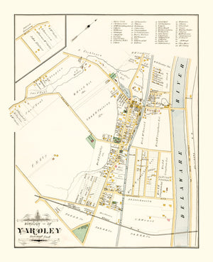 Vintage Map of Yardley, Pennsylvania 1891