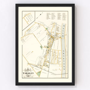 Vintage Map of Yardley, Pennsylvania 1891
