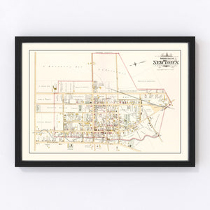 Vintage Map of Newtown, Pennsylvania 1891