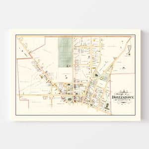 Vintage Map of Doylestown, Pennsylvania 1891