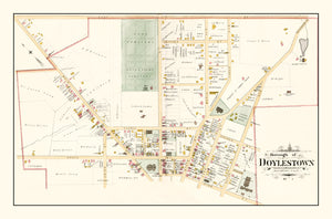 Vintage Map of Doylestown, Pennsylvania 1891